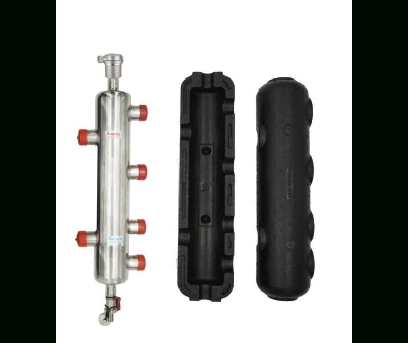 zl-1188b-1f-4 low loss header 2 in 4 out dn25 female with insulation