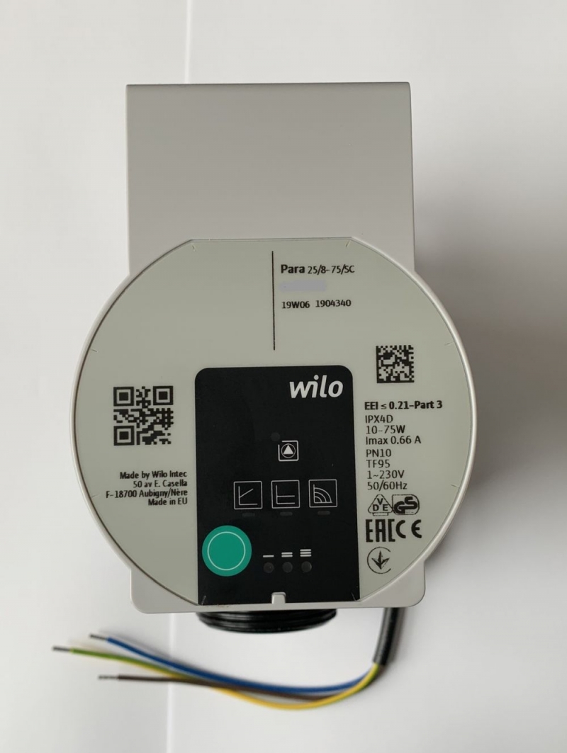 wilo 1&frac12;" para 25/8 - 75/sc a rated 8 meter underfloor heating pump 130mm height