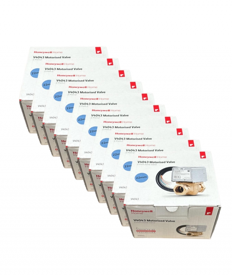 10 x honeywell v4043h 1056/u – 2 port motorised zone valve 22mm v4043h1056/u in original branded box