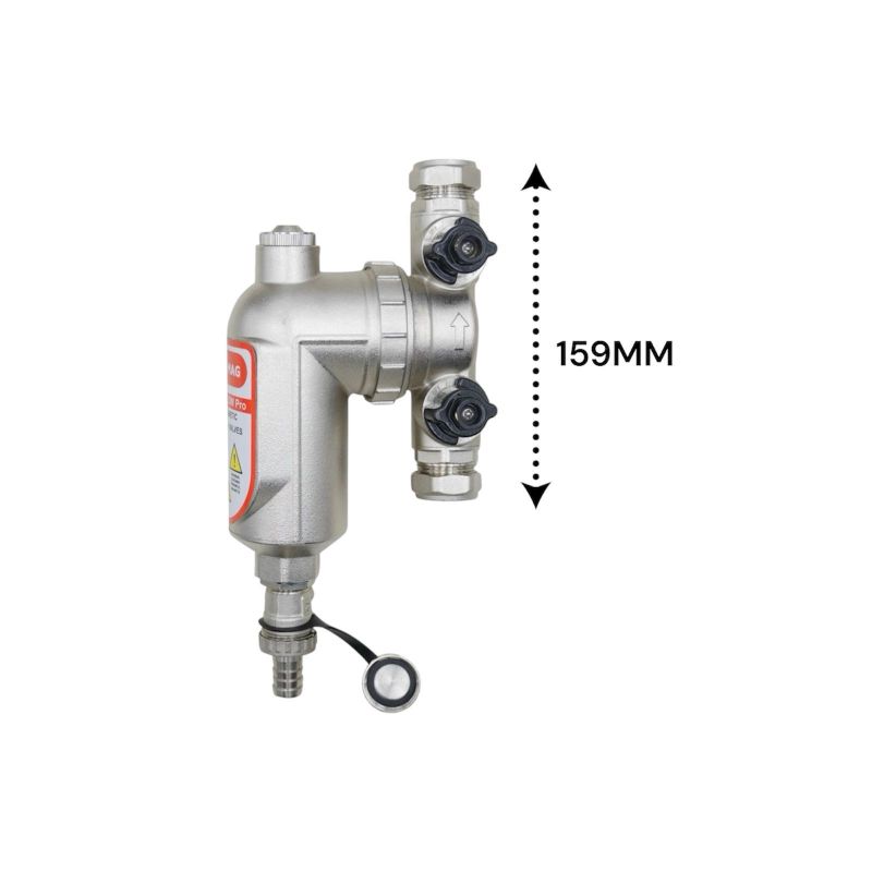 onyx 22mm brass magnetic filter with valve