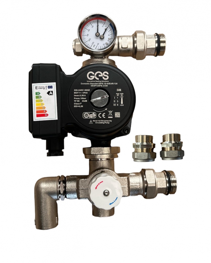 ges underfloor heating manifold pump control pack blending valve ufh