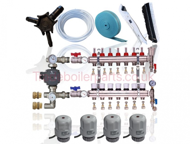 multiple room / zone water underfloor heating kit - 16mm - 5 layers pipe
