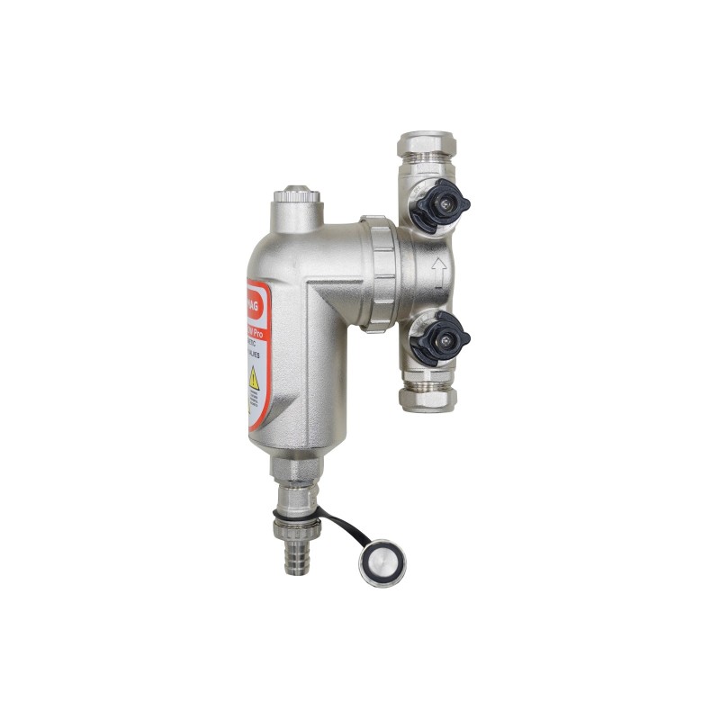 Heatmag 22mm brass magnetic filter with valve