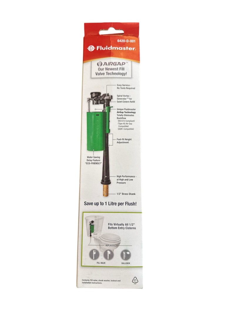 Fluidmaster AIRGAP 6000 Water Saving Brass Sh