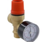 boiler safety pressure relief valve 1/2mxf 6bar with pressure gauge