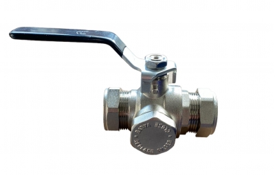 trade full bore ball valve with filter cartridge - 28mm comp.