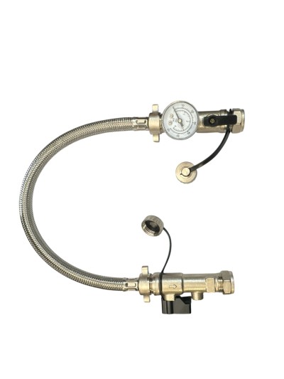 heatmag straight filling loop with valves 15mm with knobs & guage