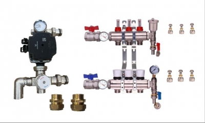 water underfloor heating manifold 3 port a rated grundfos pump kit