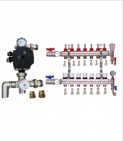 water underfloor heating manifold 7 port a rated grundfos pump kit