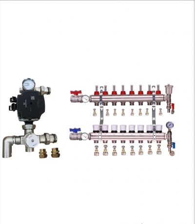 water underfloor heating manifold 8 port a rated grundfos pump kit