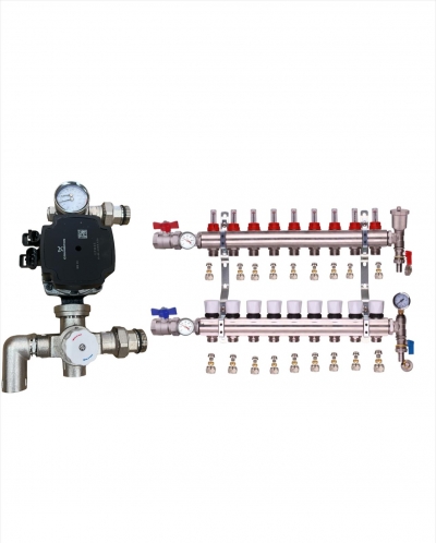 water underfloor heating manifold 9 port a rated grundfos pump kit