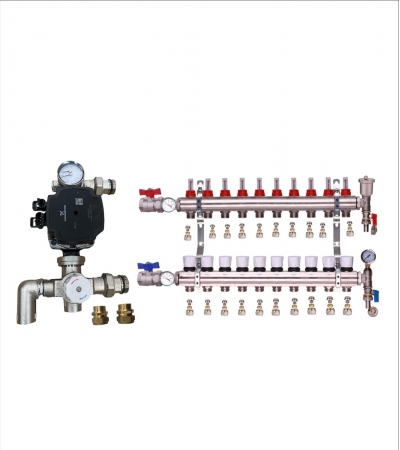 water underfloor heating manifold 10 port a rated grundfos pump kit
