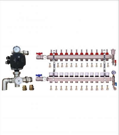 water underfloor heating manifold 12 port a rated grundfos pump kit